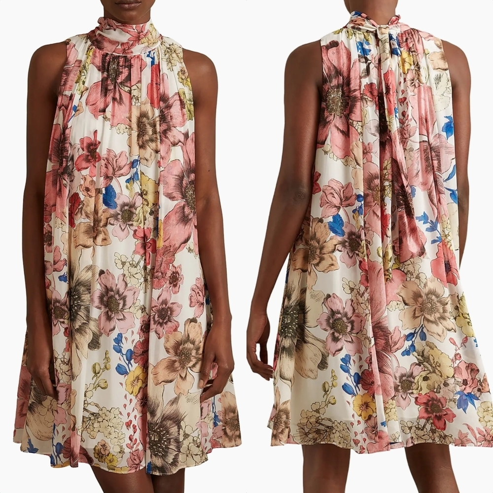 🆕️ Reiss Kady Poppy Floral Halter Mini Dress